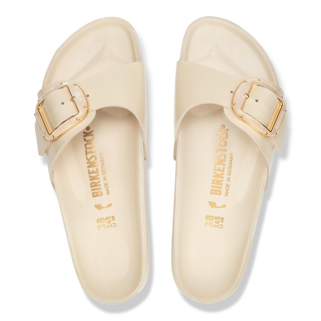 Madrid Big Buckle Pearl Natural Leather Patent