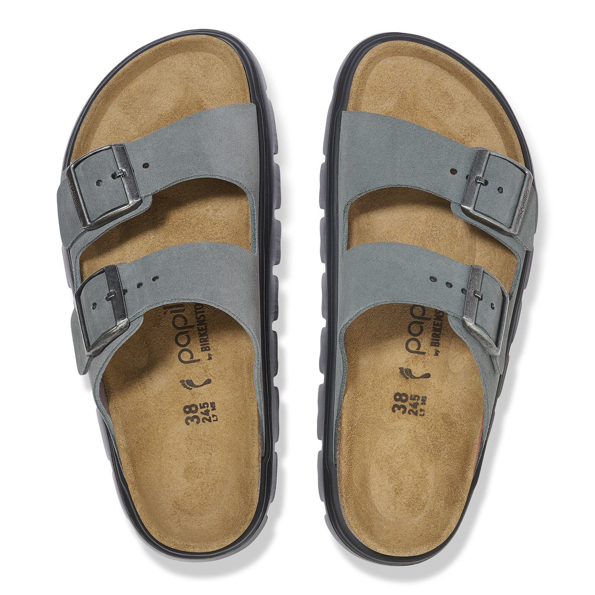 Arizona Chunky Suede Leather Basalt Gray/ Black