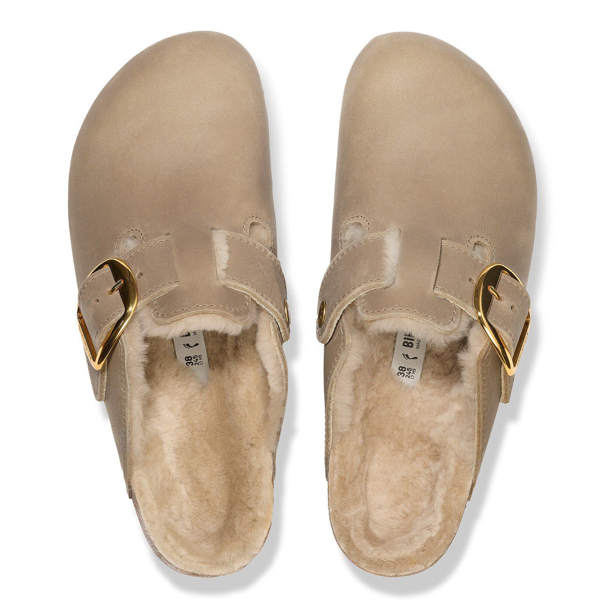 Boston Big Buckle Shearling Natural Leather Oiled